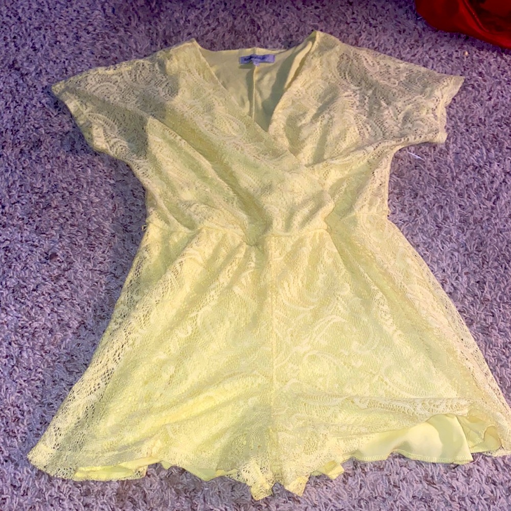 Yellow short romper